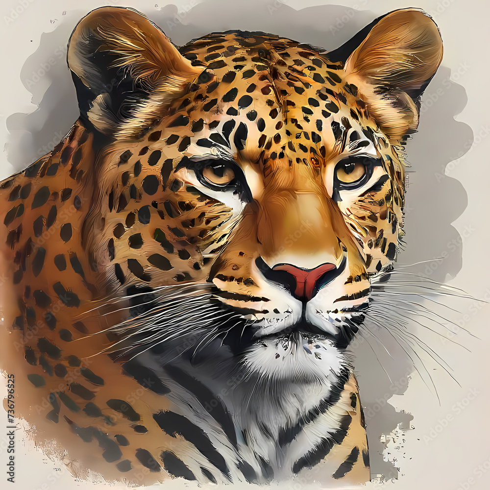 Obraz premium Leopard, logo-style