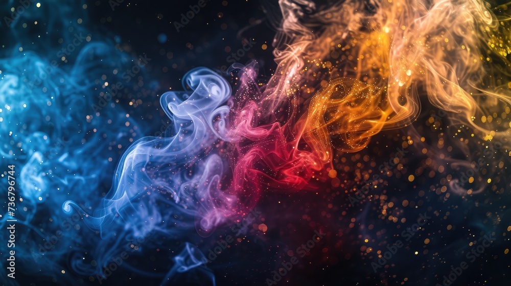 Detailed photograph captures the intricate contours of a mesmerizing smoke figure. Ai Generated.
