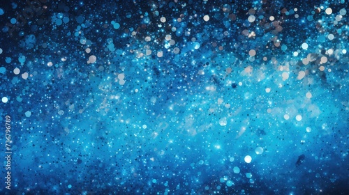 Abstract background features blue glitter, creating a dazzling and enchanting visual allure. Ai Generated.