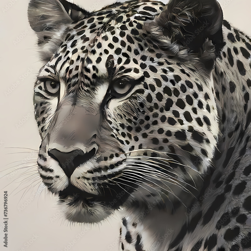 Obraz premium Leopard, logo-style