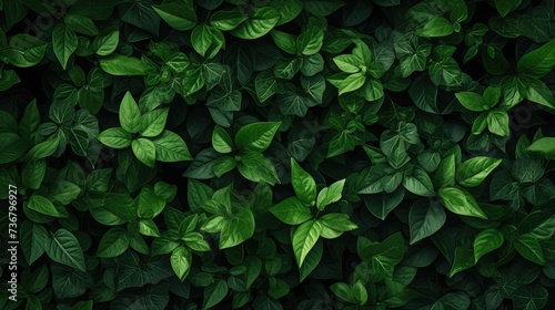 Lush green foliage texture, capturing nature's intricate patterns and vibrant hues, Ai Generated. © Crazy Juke