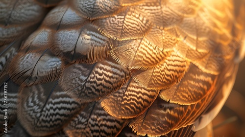 Sun-Kissed Feather Detail Showing Natural Patterns
