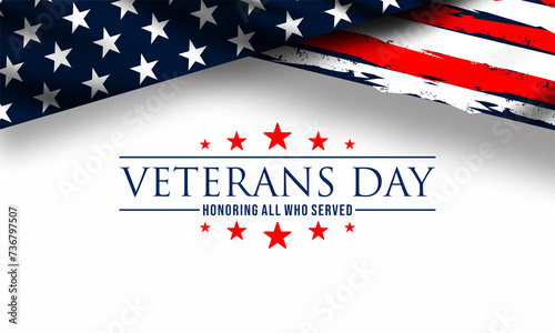 Happy Veterans Day United States of America background vector illustration , Honoring all who served