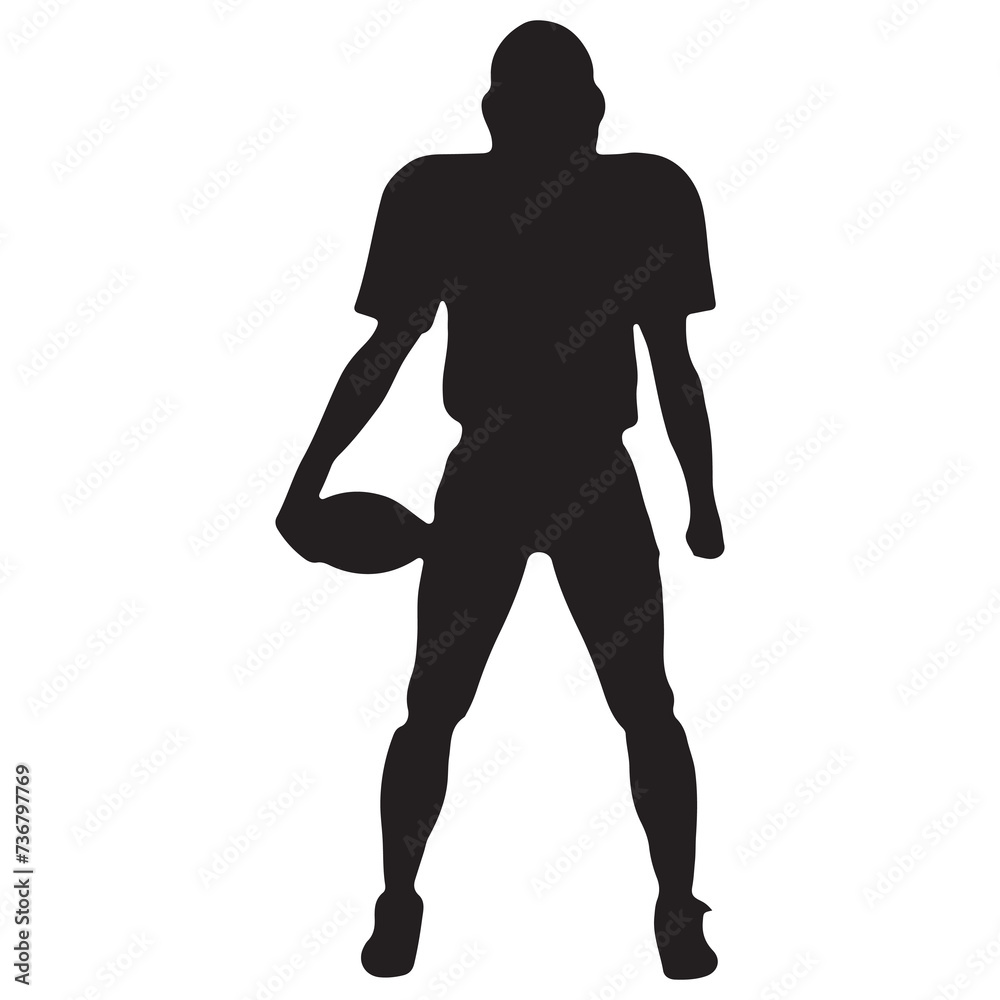 American Football Player Silhouette Vector