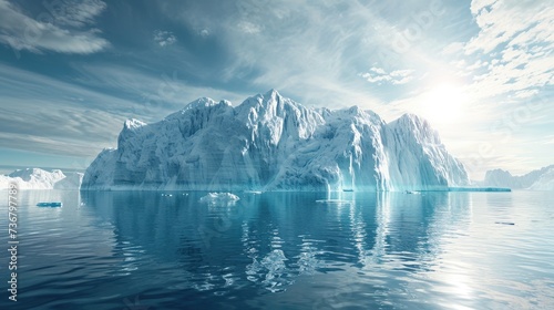 Arctic nature reveals an iceberg from a glacier, a frozen masterpiece in Greenland, Ai Generated. © Crazy Juke
