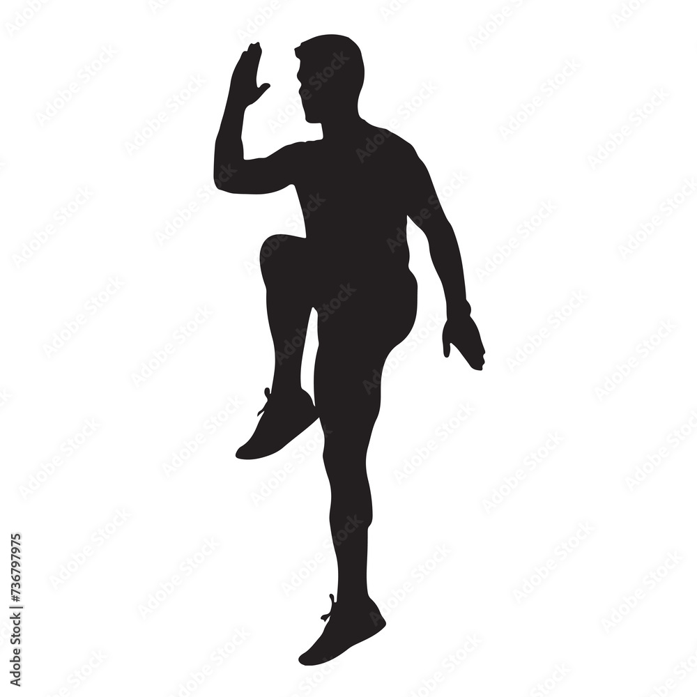 Silhouette of a man exercising Silhouette of a man exercising