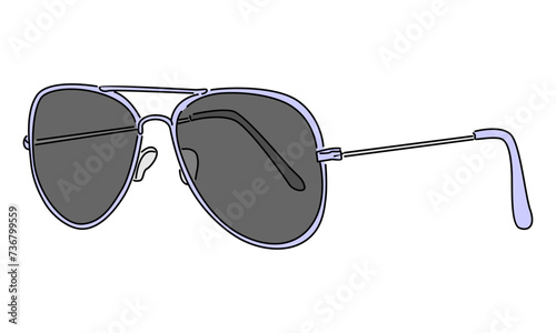 line art color of eyeglasses vector illustration