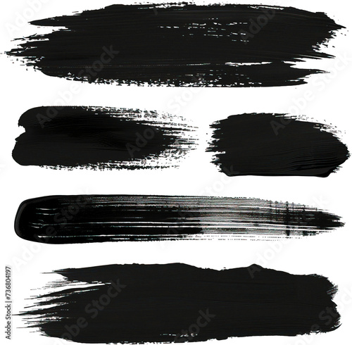 Black drawing stroke isolated on transparent background. PNG