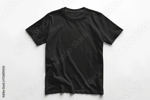 Black T-shirt mockup. Short sleeve t-shirt template on white background.