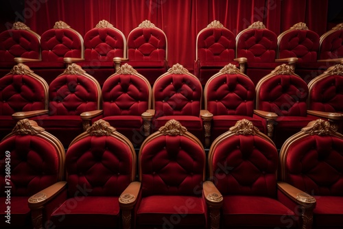 Elegant theater seats arranged symmetrically