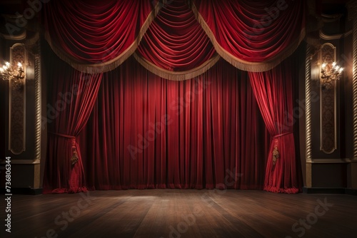 Theater curtains opening for a captivating show