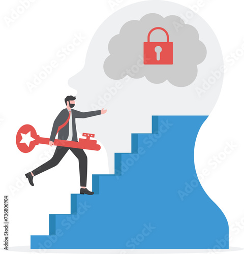 business take key for unlock brain , positive thinking.
