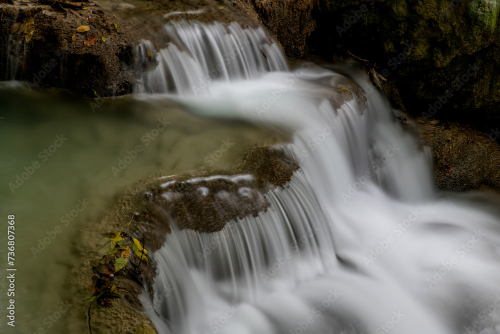 Long-exposure view of Kuang Si Falls in Luang Prabang, Laos Long-exposure view of Kuang Si Falls in Luang Prabang, Laos