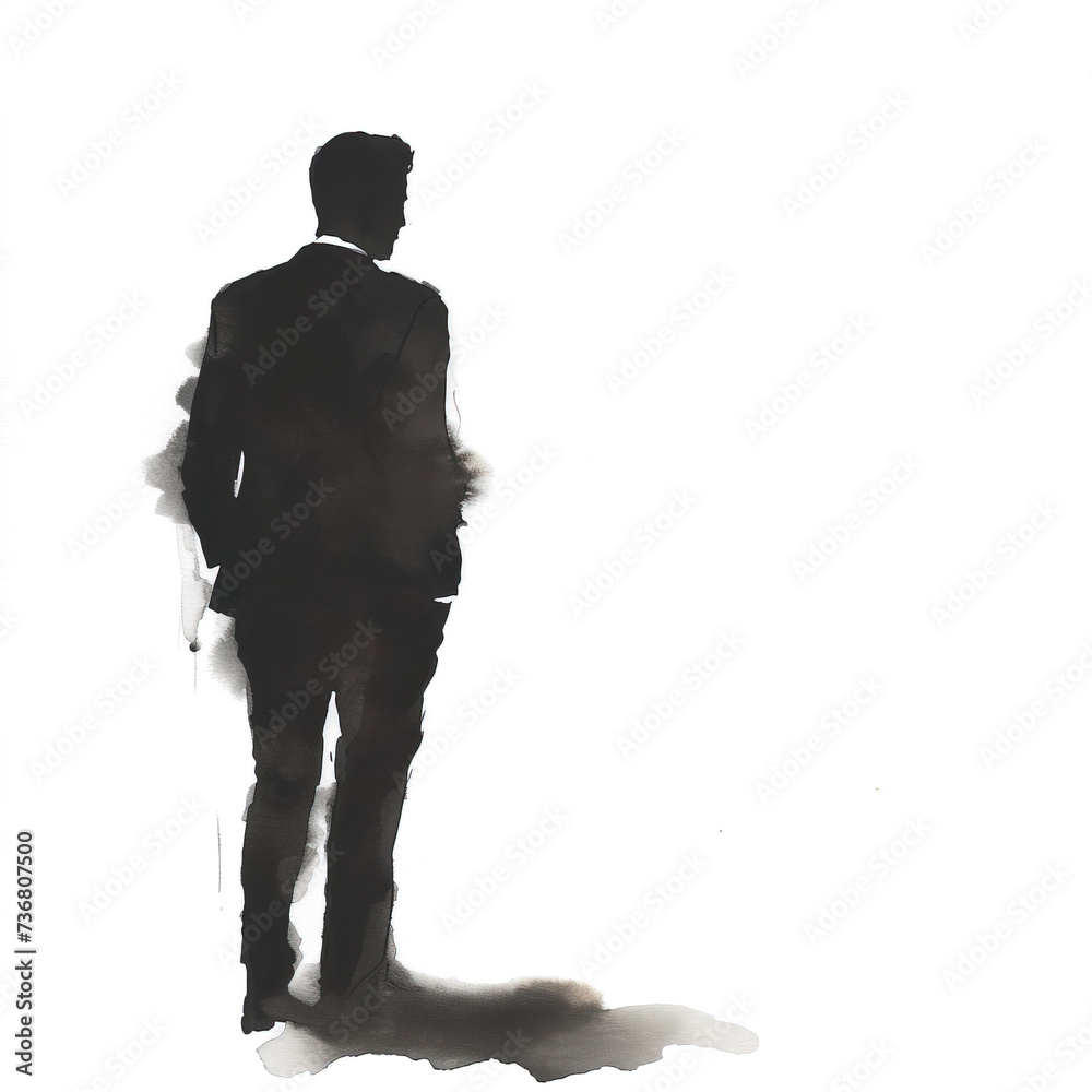 Behind the man's back isolated on transparent background. PNG