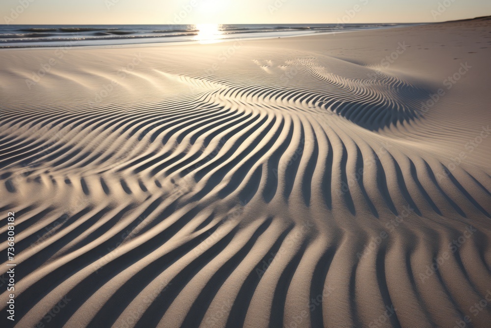 Mesmerizing patterns created by light and shadow on a beach