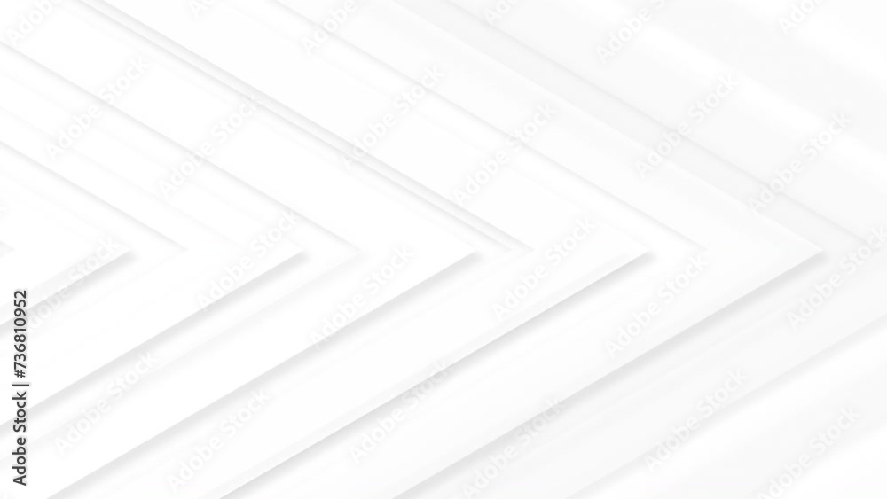 3d animation white paper texture in triangle shape moving forward. Abstract minimal corporate background. 4K footage