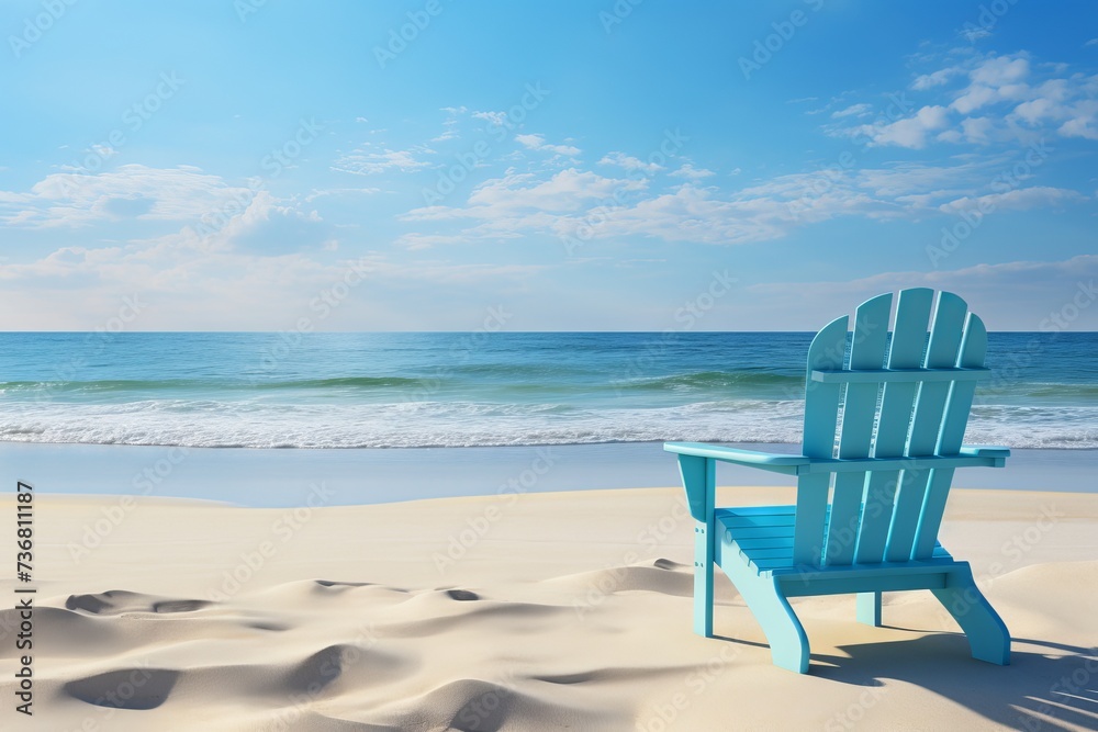A beach chair with an ocean view