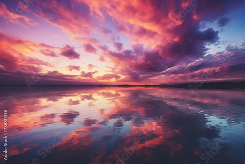 A breathtaking sunrise painting the sky in shades of purple and gold