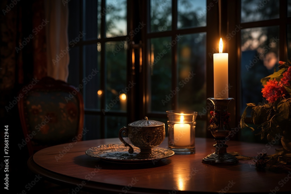 Candlelight illuminating a quiet evening Candlelight illuminating a quiet evening
