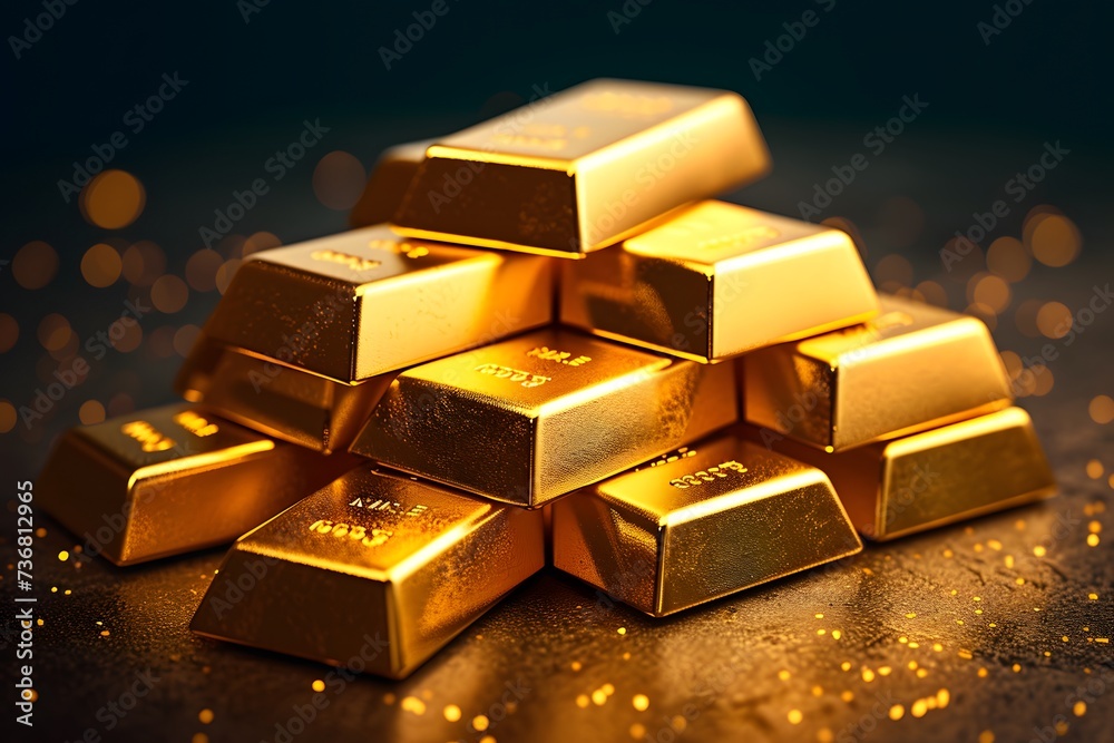 a stack of gold bars
