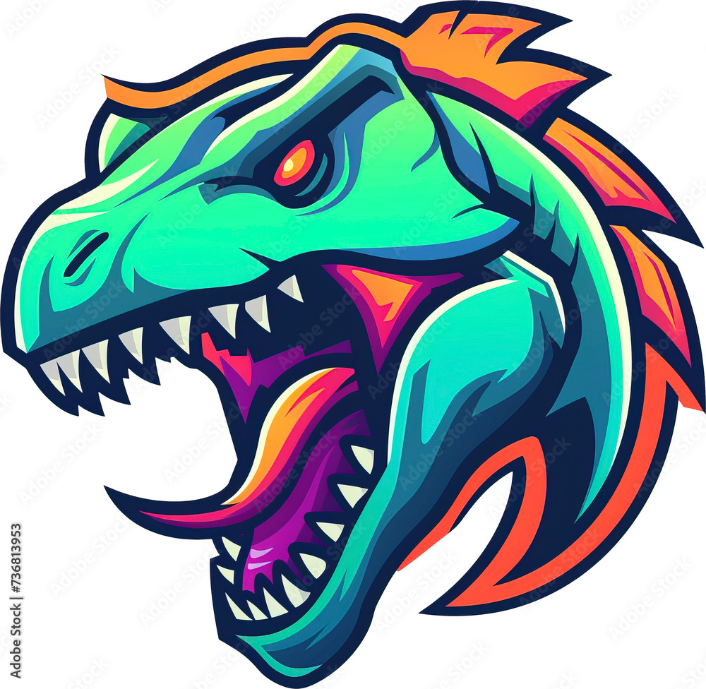 Vector dinosaur icon, dinosaur icon, dinosaur head, vector, isolated on transparent background. PNG