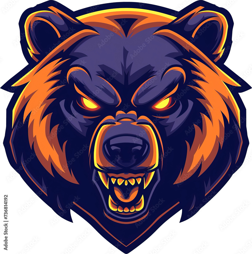 Vector bear icon, bear icon, bear head, vector, isolated on transparent background. PNG