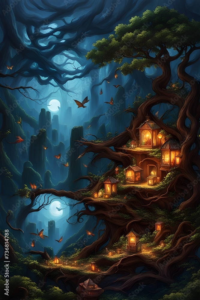 halloween scene with bats ai generation halloween scene with bats ai generation