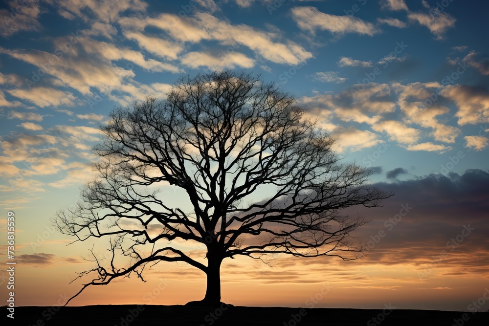The silhouette of a tree against the afternoon sky The silhouette of a tree against the afternoon sky