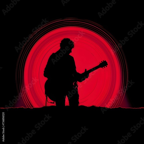 guitar player on abstract background.