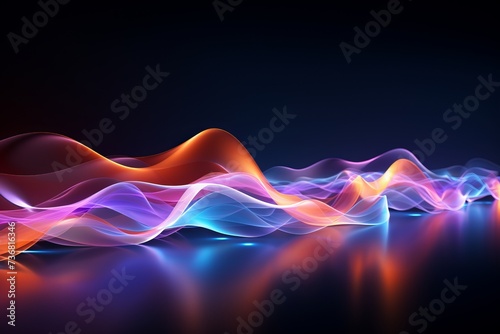 Music wave background, where vibrant waves, dynamic lines, and pulsating patterns come, Generative AI 