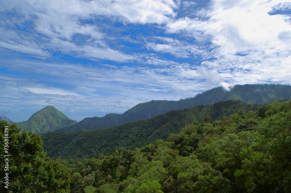 Beautiful green hills in Sembalun Lombok Indonesia
