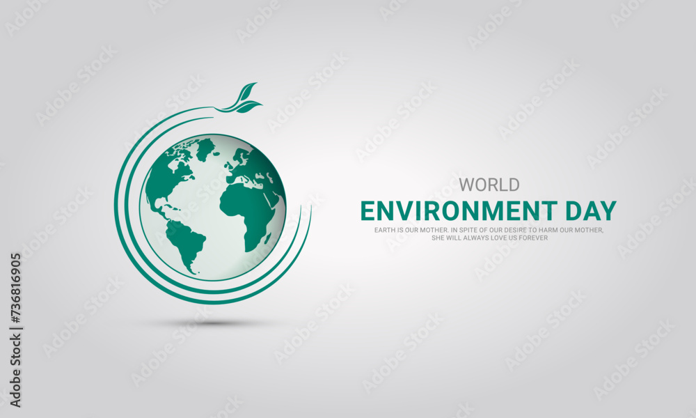 World Environment day, Save Environment save world, Creative Concept design for banner and poster. 3D illustration World Environment day, Save Environment save world, Creative Concept design for banner and poster. 3D illustration
