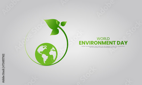 World Environment day, Save Environment save world, Creative Concept design for banner and poster. 3D illustration