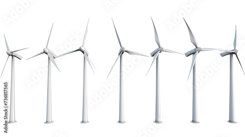 Wind farm isolate on white background