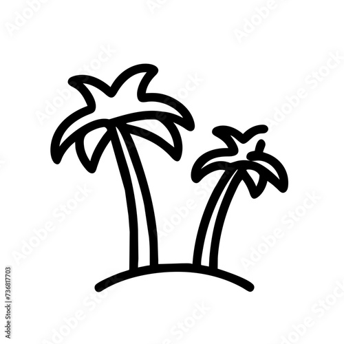 Summer Palms, Tropical palm tree silhouette, vacation and travel, palm trees,