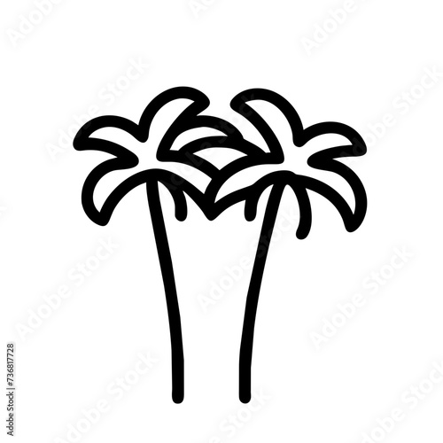 Summer Palms, Tropical palm tree silhouette, vacation and travel, palm trees,