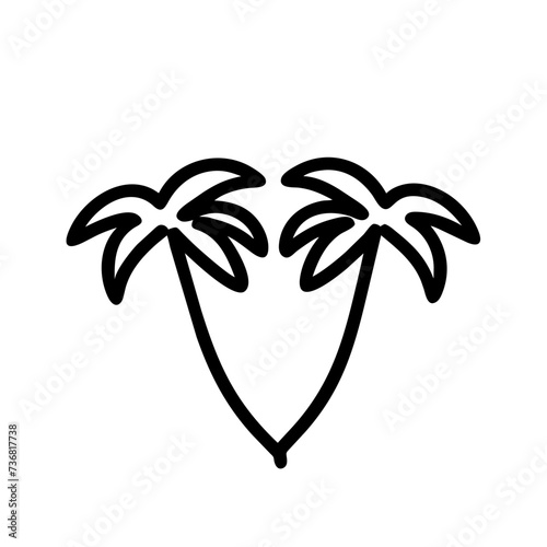 Summer Palms, Tropical palm tree silhouette, vacation and travel, palm trees,