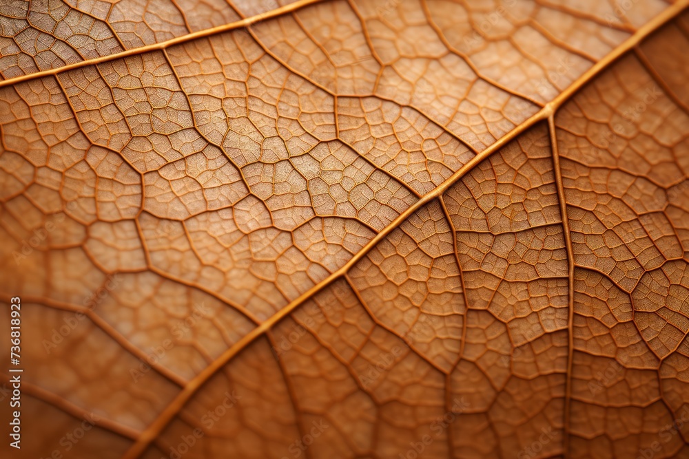 Obraz premium An extreme close-up of the texture of a leaf's surface