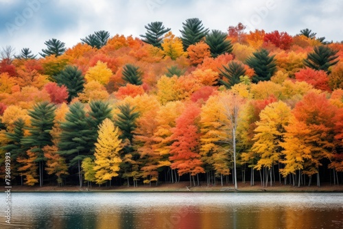 Colorful maple trees along a scenic drive