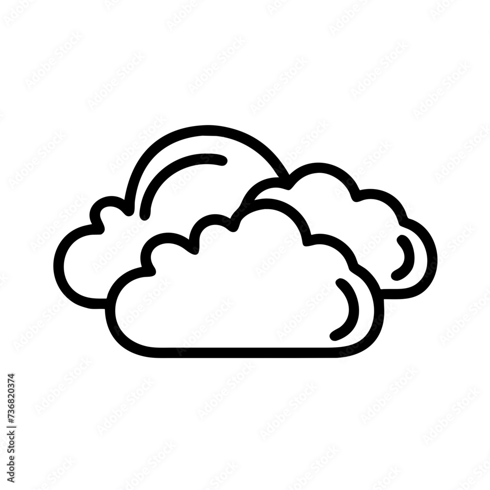 Weather line icon, cloud icon. Simple flat outline sign for web, forecast app. Weather line icon, cloud icon. Simple flat outline sign for web, forecast app.