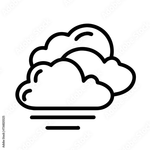 Weather line icon, cloud icon. Simple flat outline sign for web, forecast app. 