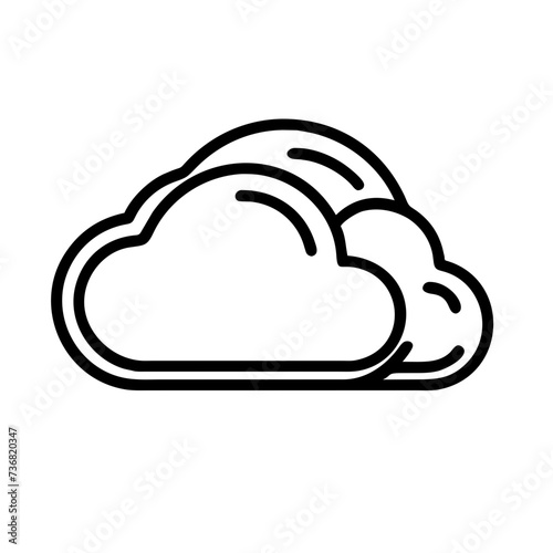 Weather line icon, cloud icon. Simple flat outline sign for web, forecast app. 