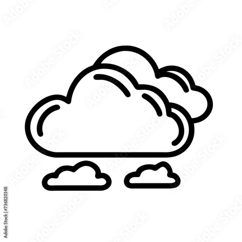 Weather line icon, cloud icon. Simple flat outline sign for web, forecast app. 