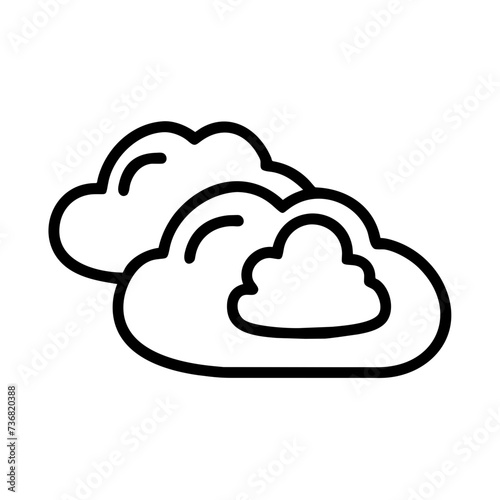 Weather line icon, cloud icon. Simple flat outline sign for web, forecast app. 