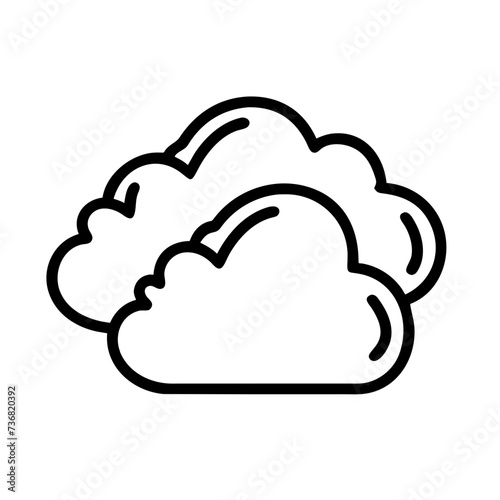 Weather line icon, cloud icon. Simple flat outline sign for web, forecast app. 