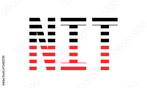 NIT three initial letter iconic line negative space minimal logo design vector template. monogram, abstract, wordmark, business, typography, minimalist, brand, company, flat, modern, unique, simple