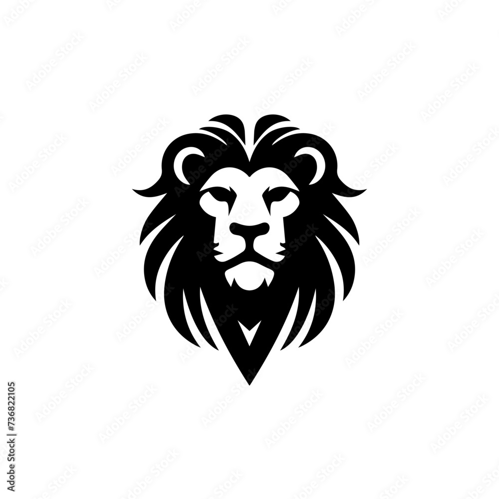Logo design with the shape of a lion head
