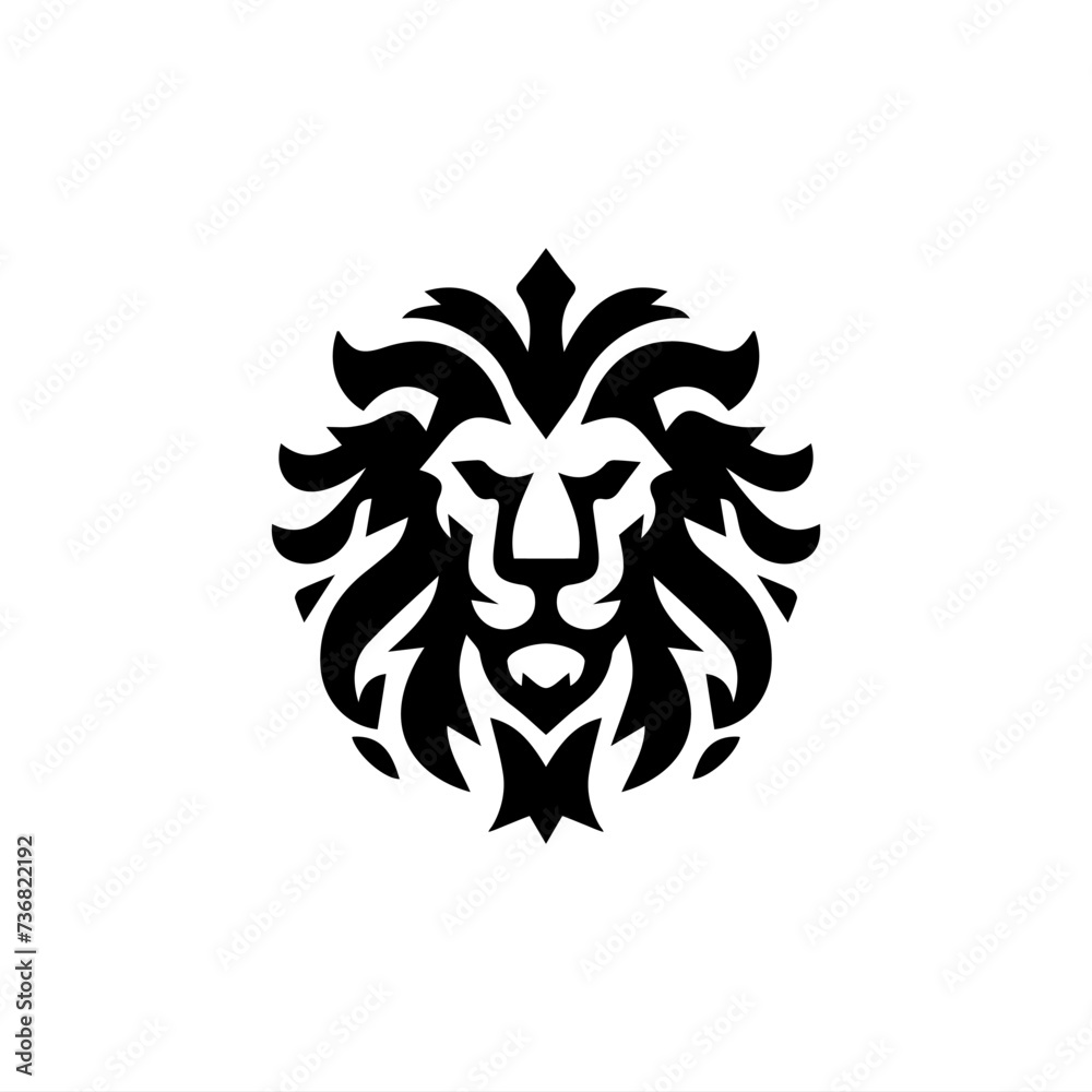Logo design with the shape of a lion head Logo design with the shape of a lion head
