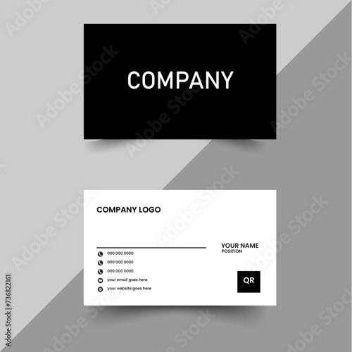 Modern Business Card - Creative and Clean Business Card Template. Luxury business card design template. Elegant dark back background photo