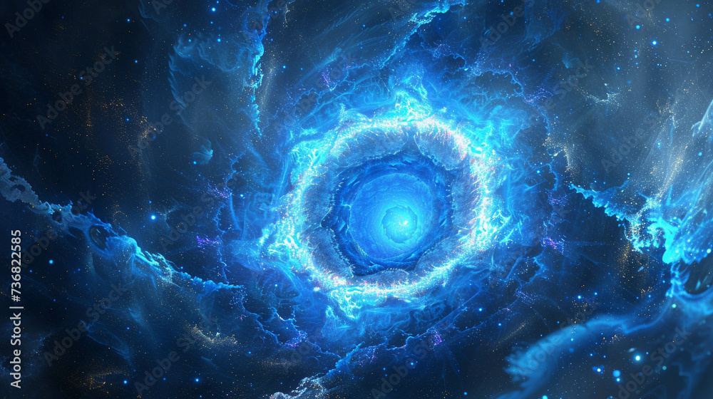 Create an art piece featuring a mesmerizing blue neo light illuminating a cryptocurrency symbol Create an art piece featuring a mesmerizing blue neo light illuminating a cryptocurrency symbol